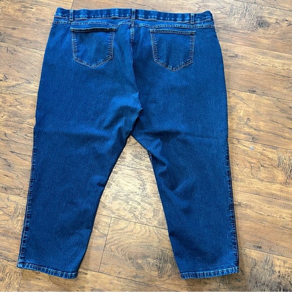 Plus size Wmns ralfaedo dark wash denim jeans tapered ankle stretchy Sz 30W - Picture 11 of 12